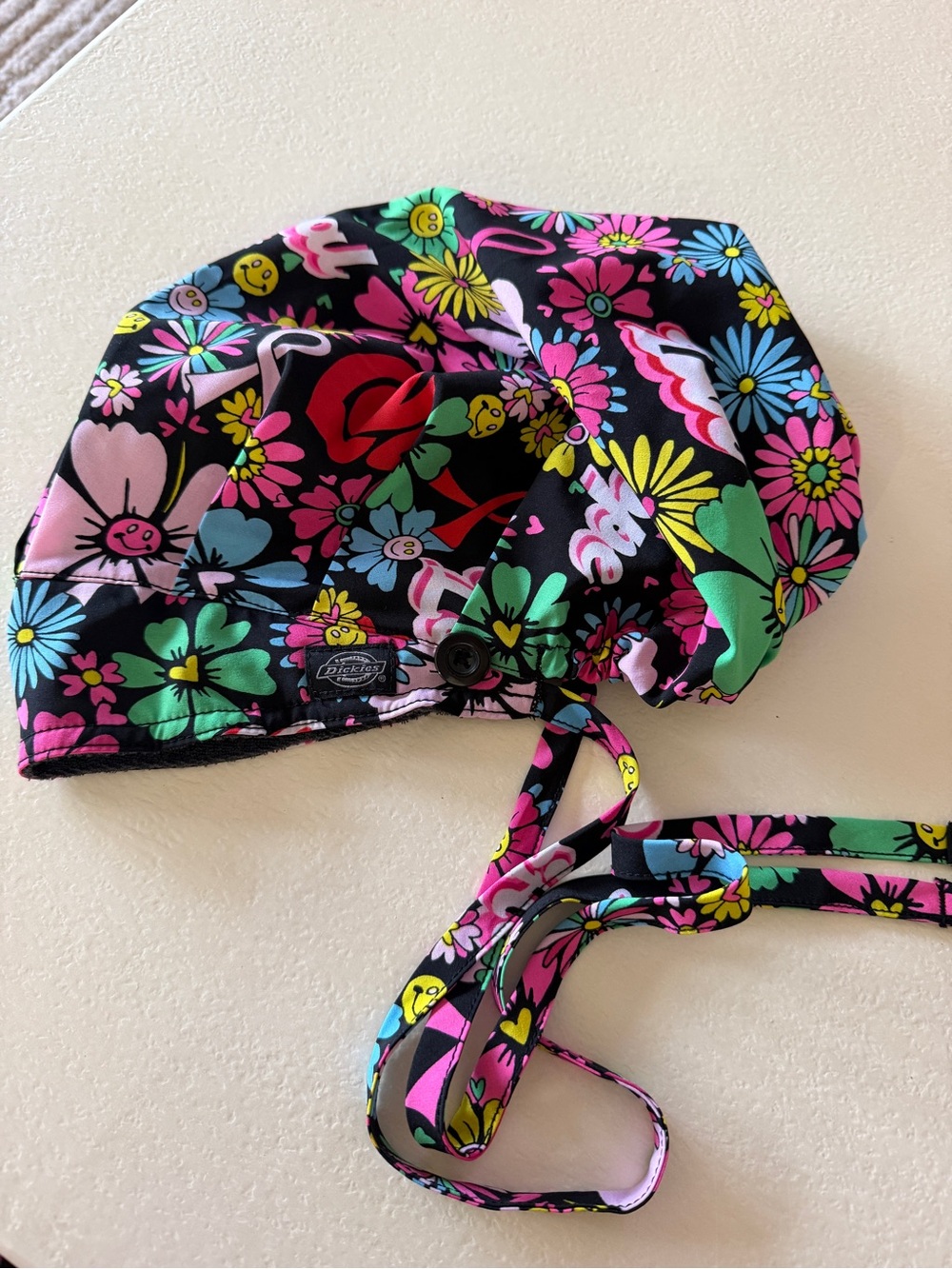 Dickies Floral Surgical Cap - Black Multi